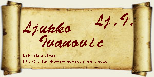 Ljupko Ivanović vizit kartica